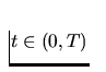 $t\in(0,T)$