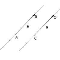 Obr. 3.3: Směrové vektory rovnoběžných přímek